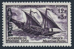 Algeria B87, Lightly Hinged. Mi 363. Maritime Postal Service. Stamp Day 1957. - Algerien (1962-...)