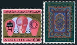 Algeria 450-451, MNH. Mi 559-560. Education Year IEY-1970. Atom Symbol, Koran. - Algeria (1962-...)
