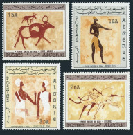 Algeria 344-347, MNH. Mi 444-447. Wall Paintings, 1966. Bull,Shepherd,Ostriches, - Algeria (1962-...)