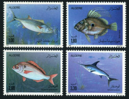 Algeria 902-905, MNH. Michel 1004-1007. Fish 1989. Shark. - Algerien (1962-...)