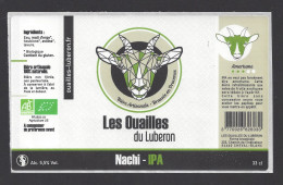 Etiquette De Bière Nachi IPA  -  Brasserie  Les Ouailles Du Luberon  à  Cheval Blanc   (84) - Bière