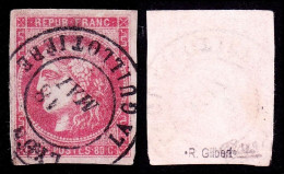 France N° 49 Obl. Càd Central T.17 TTB Margé - Signé Calves Superbe - Cote 1000 Eur. - 1870 Emisión De Bordeaux