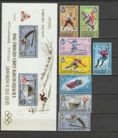 Aden - Qu'aiti State In Hadhramaut 1967 Olympic Games Grenoble Set Of 8 + S/s MNH - Hiver 1968: Grenoble