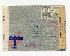 !!! CONGO BELGE, LETTRE PAR AVION DE LULUABOURG POUR NEW YORK DE 1941 - Lettres & Documents