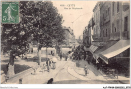 AAFP7-34-0591 - CETTE - Rue L'Esplanade - Café Des Allées, Commerces - Sete (Cette)