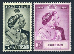 Ascension 52-53, Hinged. Mi 55-53. Silver Wedding 1948.King George VI,Elizabeth. - Ascension