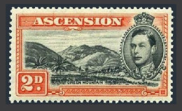 Ascension 43b Perf 13 1/2, Hinged. Mi 44aA. George VI, 1944. Green Mountains. - Ascension (Ile De L')