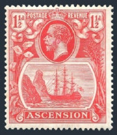 Ascension 12, Hinged. Mi 12. St Helena Overprinted, 1924. King George V, Seal. - Ascension (Ile De L')