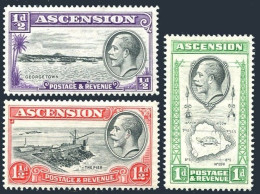 Ascension 23-25, Hinged. Michel 22-24. George V, 1934. Views, Map-turtle, Bird. - Ascension (Ile De L')