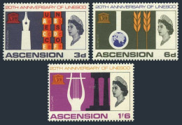 Ascension 108-110, Hinged. UNESCO-20, 1967. Education, Science, Culture. - Ascensión