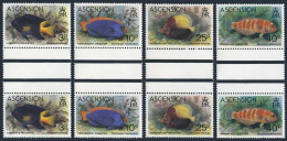 Ascension 262-265 Gutter, MNH. Michel 264-267. Fish 1980: Yellow-tail,Angelfish, - Ascension (Ile De L')