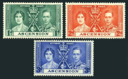 Ascension 37-39, MNH. Michel 36-38. Coronation 1937. George VI, Queen Elizabeth. - Ascension (Ile De L')