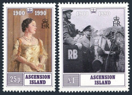 Ascension 491-492, MNH. Michel 529-530. Queen Mother, 90th Birthday. 1990. - Ascension
