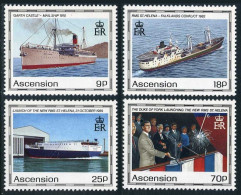 Ascension 493-496,MNH.Michel 535-538. Ships 1990.Garth Castle,RMS St.Helena. - Ascension (Ile De L')