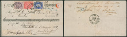 Affranch. Tricolore çàd N°31, 36 Et 38 ! Sur Reçu D'une Valeur De 551,25F Obl S.C. "Charleroi" (1884) - 1883 Leopoldo II