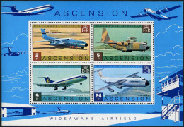 Ascension 188a, MNH. Mi Bl.8. Wideawake Airfield 1975, Planes. Air Force C-141A, - Ascension