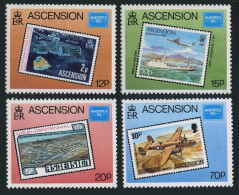 Ascension 394-398,MNH.Michel 403-406,Bl.16. AMERIPEX-1986.Ship,Helicopter,Map. - Ascensión