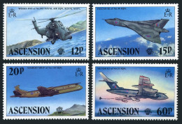 Ascension 332-335, MNH. Michel 341-344. Manned Flight-200, 1983. Military Craft. - Ascension (Ile De L')