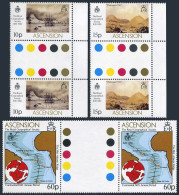 Ascension 266-268 Gutter,MNH.Michel 268-270. Geographical Society,1980.Paintings - Ascension (Ile De L')