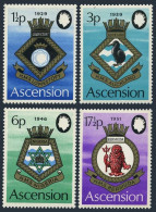 Ascension 156-159, 159a, MNH. Michel 156-159, Bl.4. Naval Arms 1972. Lion, Bird. - Ascension (Ile De L')