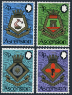 Ascension 166-169, 169a, MNH. Michel 166-169, Bl.6. Royal Naval Crests 1972. - Ascension