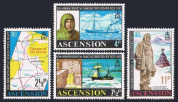 Ascension 160-163,163a,MNH. Ernest Shackleton,Antarctic Explorer,1972.Map,Ships. - Ascension