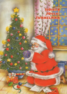 PÈRE NOËL NOËL Fêtes Voeux Vintage Carte Postale CPSM #PAK181.A - Santa Claus