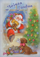 PÈRE NOËL NOËL Fêtes Voeux Vintage Carte Postale CPSM #PAK186.A - Santa Claus