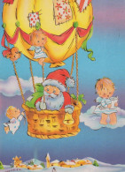 SANTA CLAUS ANGELS CHRISTMAS Holidays Vintage Postcard CPSM #PAK134.A - Santa Claus