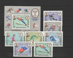 Aden - Kathiri State Of Seiyun 1967 Olympic Games Grenoble Set Of 7 + S/s MNH - Invierno 1968: Grenoble