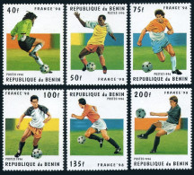 Benin 822-827, 828, MNH. Mi 771-776, Bl.15. World Soccer Cup France-1998. 1995. - Bénin – Dahomey (1960-...)