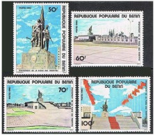 Benin 456-459, MNH. Monument Martyrs' Square, Cotonou. Various Monuments. 1980. - Benin – Dahomey (1960-...)