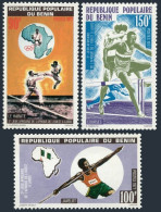 Benin 376-378, MNH. Mi 100-102. African Games, 1977. Javelin,Karate,Hurdles,Map. - Benin - Dahomey (1960-...)