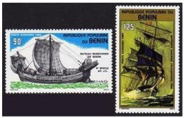 Benin C328-C329, MNH. Michel 380-381. Ships 1984. Sidon Merchant, Wavertree. - Bénin – Dahomey (1960-...)