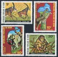 Benin 439-442, MNH. Mi 191-194. Antelope, Giraffes, Chimpanzee, Elephant, 1979. - Benin – Dahomey (1960-...)