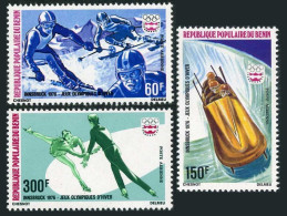 Benin C244-246,MNH.Michel 46-48. Olympics Innsbruck-1976.Slalom,Bobsledding, - Benin – Dahomey (1960-...)