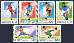 Benin 966-971,972, MNH. Michel 919-924, 925 Bl.26. World Soccer Cup France-1998. - Benin - Dahomey (1960-...)
