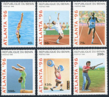 Benin 829-835,MNH.Mi 764-769,Bl.14. Olympics Atlanta-96.Diving,Tennis,Water Polo - Benin - Dahomey (1960-...)