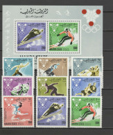 Aden - Mahra State 1967 Olympic Games Grenoble Set Of 9 + S/s MNH - Hiver 1968: Grenoble