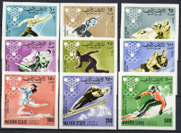 Aden - Mahra State 1967 Olympic Games Grenoble Set Of 9 Imperf. MNH - Invierno 1968: Grenoble