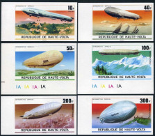 Burkina Faso 395-397,C234-C236 Imperf,MNH.Mi 625B-630B. Zeppelin,75th Ann.1976 - Burkina Faso (1984-...)