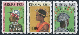 Burkina Faso 931-933, MNH. Michel 1257-1259. Traditional Dance Costumes, 1991. - Burkina Faso (1984-...)