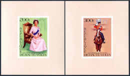 Burkina Faso 436-437 Deluxe,438 Imperf,MNH. Reign Of Queen Elizabeth II, 1977. - Burkina Faso (1984-...)