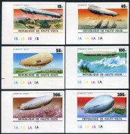 Burkina Faso 395-397,C234-C236 Imperf-margin,MNH.Mi 625B-630B. Zeppelin-75,1976. - Burkina Faso (1984-...)