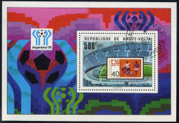 Burkina Faso 461, CTO. Michel 705 Bl.48. World Soccer Cup Argentina-1978. - Burkina Faso (1984-...)