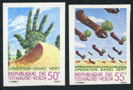 Burkina Faso 539-540 Imperf,MNH.Michel 793B-794B. Operation Green Sahel,1980. - Burkina Faso (1984-...)
