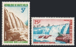 Burkina Faso 139-140, MNH. Michel 162-163. Comoe, Banfora Waterfalls, 1965. - Burkina Faso (1984-...)