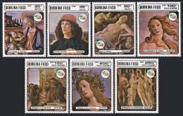 Burkina Faso 749A-739G,749H,MNH,Mi 1061-1067,Bl.119.Paintings By Botticelli,1985 - Burkina Faso (1984-...)