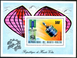 Burkina Faso C192,MNH.Michel Bl.26. UPU-100,1974.Communication Satellite Telstar - Burkina Faso (1984-...)