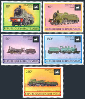 Burkina Faso C154-C158,MNH.Michel 440-444. Locomotives From Railroad Museum,1973 - Burkina Faso (1984-...)